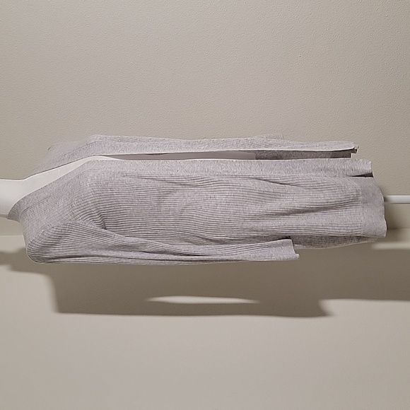 Loft Cardigan Sweater Duster Longline Open Front Long Sleeve Ribbed Gray Cozy SP - Picture 4 of 11